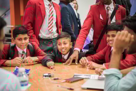 Inspired young men learn about the tech industry