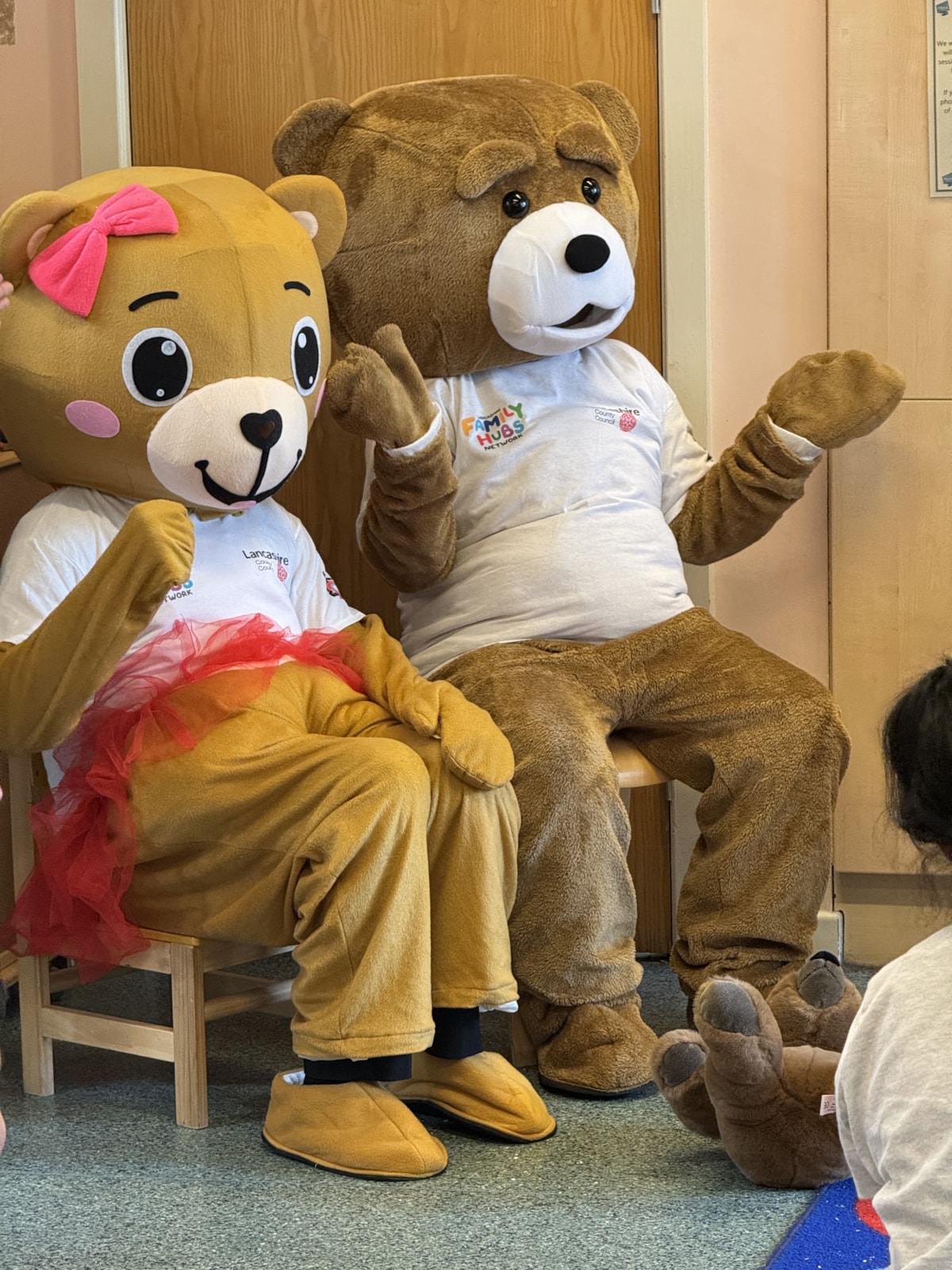Teddy bears entertain children at the Ribbleton Family Hub's teddy bears' picnic