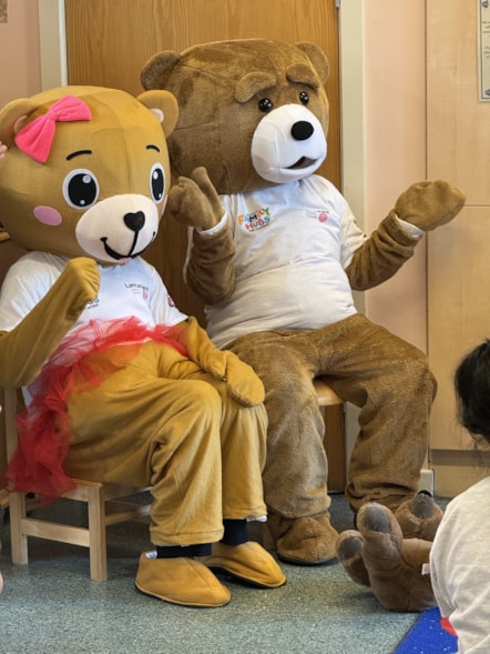 Teddy bears entertain children at the Ribbleton Family Hub's teddy bears' picnic