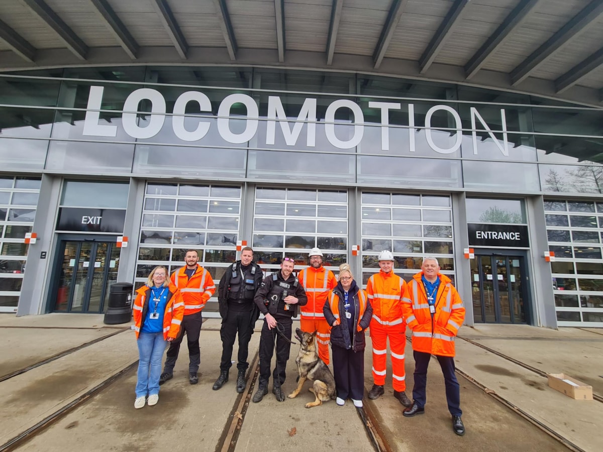 An image of British Transport Police officers with Northern and Network Rail staff involved in the crackdown on trespassing in the North East