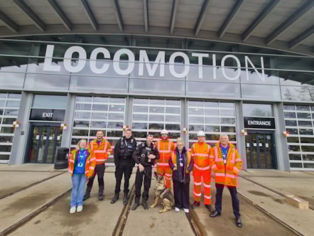 An image of British Transport Police officers with Northern and Network Rail staff involved in the crackdown on trespassing in the North East