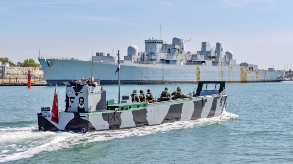 History ahoy at Isle of Wight Armed Forces Day: F8 with HMS Bristol behind - Copyright Boathouse 4
