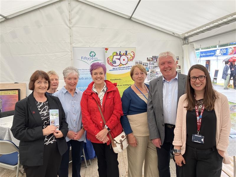 Minister for Social Care Dawn Bowden, Cllr Gareth Caple & members of Older Persons Advisory Group-2