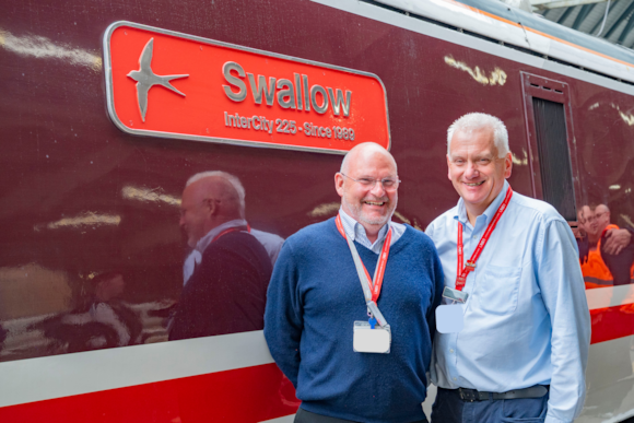 Nick Dudley alongside Class 91, 91106 'Swallow', LNER (1)