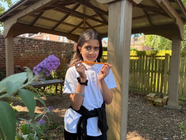 Maahnoor Rauf: Joe Salmond, Maahnoor Rauf, and Ranw Amin, all 11, said they were including pens, pencils and pencil sharpeners in the capsule.