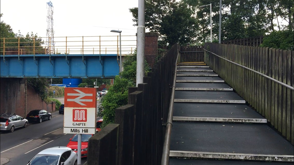 Mills Hill station approach July 2019