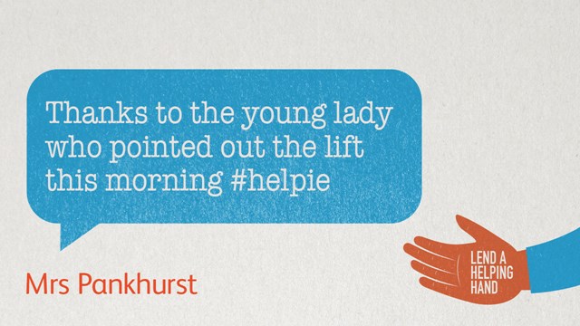 Passengers urged to “lend a helping hand” to reduce festive falls: Lend a Helping Hand lift ad