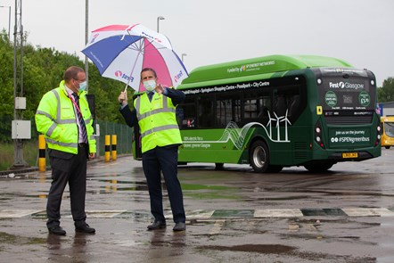 Michael Mathieson MSP gets a tour of new EV charging hub site at First Bus' flagship Caledonia Depot