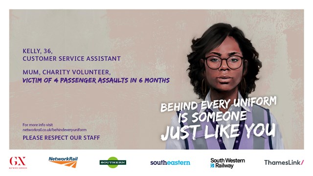 Network Rail’s Southern region is reminding passengers to be kind and to respect colleagues after new data revealed a surge in verbal and physical attacks in stations: 80260 NR Abuse Towards Staff Twitter 1200x675 V4 3