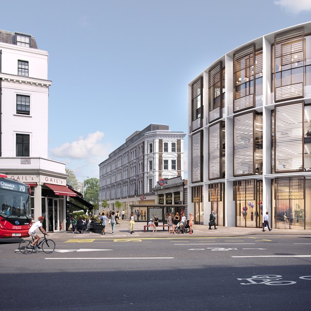 Image 3 - The Bullnose and New Station Entrance on Thurloe Street - copyright Rogers Stirk Harbour + Partners