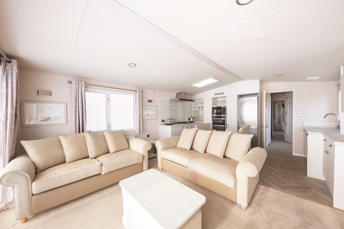 Gold caravan (three bed) living room