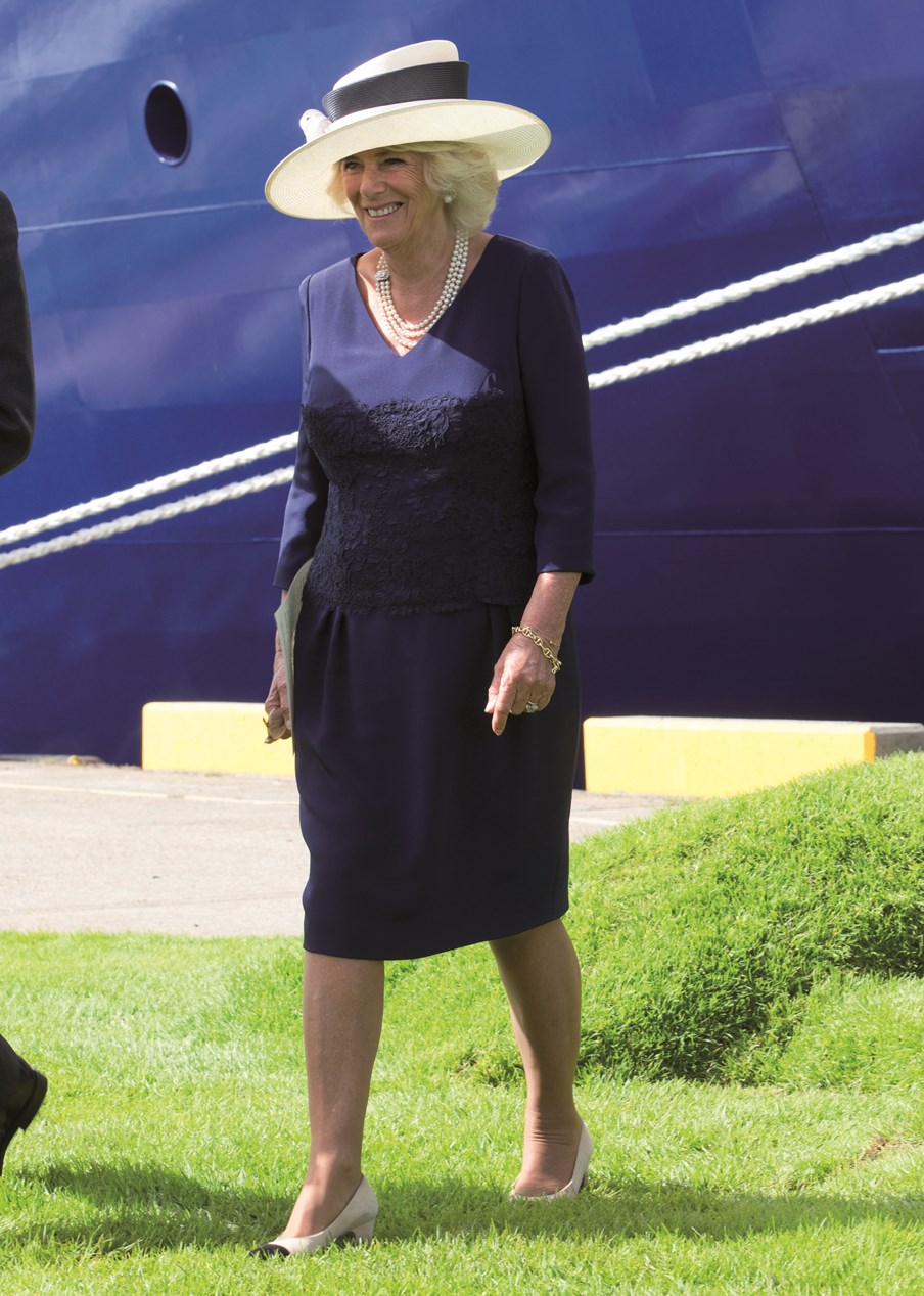 The Duchess of Cornwall acts as Godmother to Saga's new ship, Spirit of Discovery, in naming ceremony (July 5, 2019)