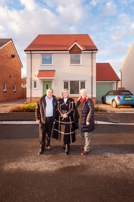 Left to right: Bill Danks, Construction Director, Countryside Partnerships; Selina White, Chief Executive, Magna Housing; Cllr Fran Smith, Somerset Council.
