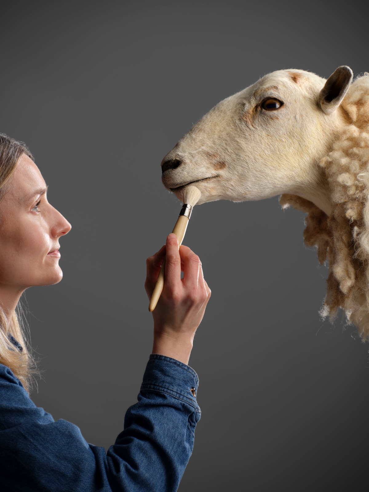 Curator Zena Timmons prepares Morag for display. Photo © National Museums Scotland (7)