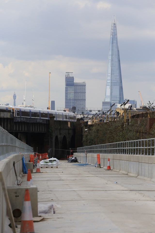 Bermondsey Part of the new dive under: Part of the new dive under takes shape in Bermondsey. This will have a single track on it before too long