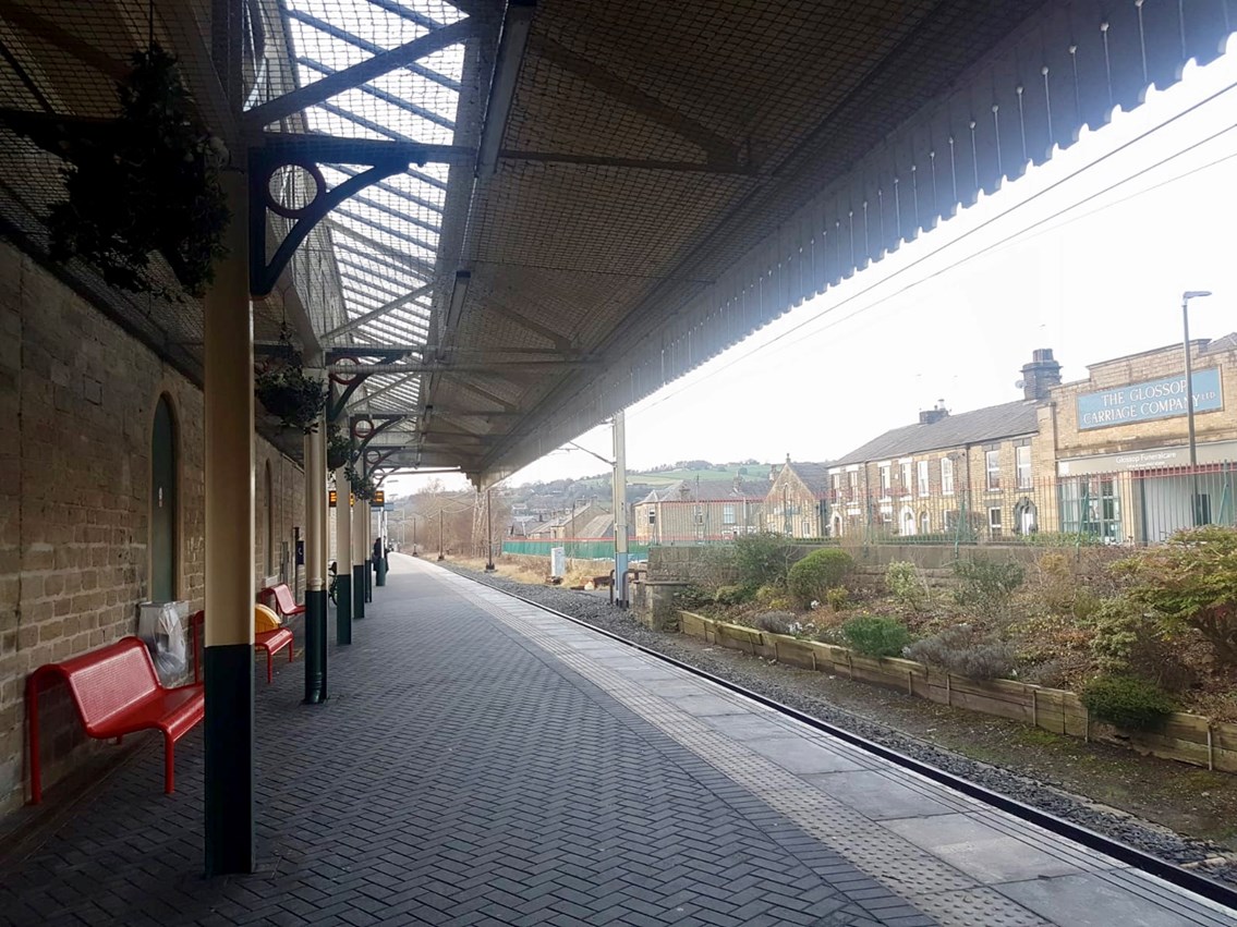 Glossop station platform