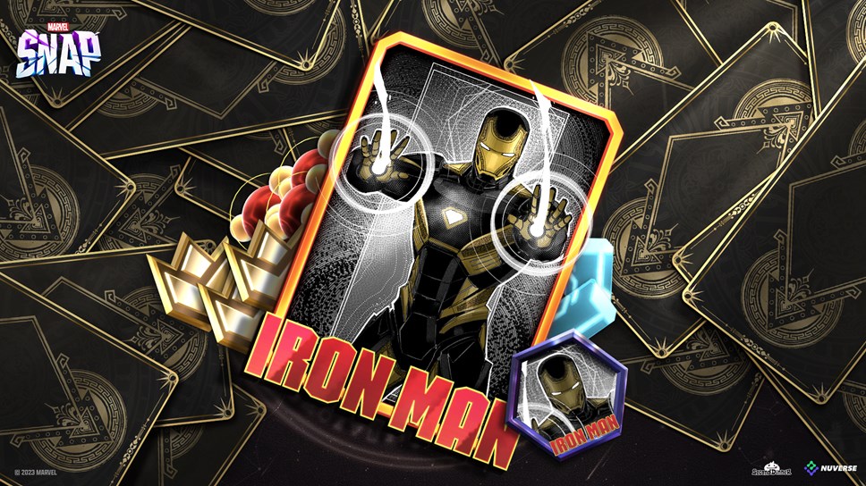 Marvel Snap - Iron Man  Midnight Suns Gold Krackle Flare 