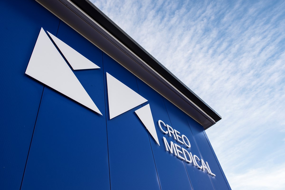Creo Medical Logo and Building - Credit Creo Medical Ltd.