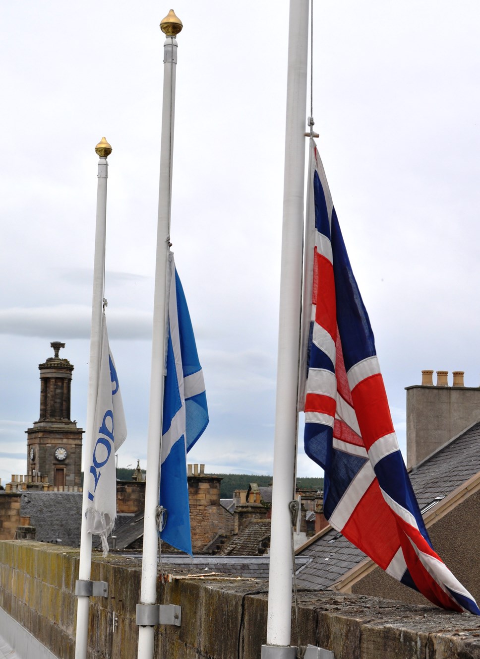 Moray Council flags at half mast