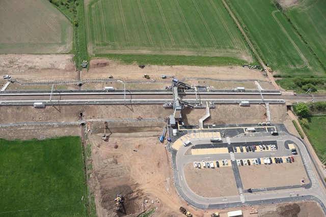 Reston station prepares to welcome first services: Reston station aerial looking west