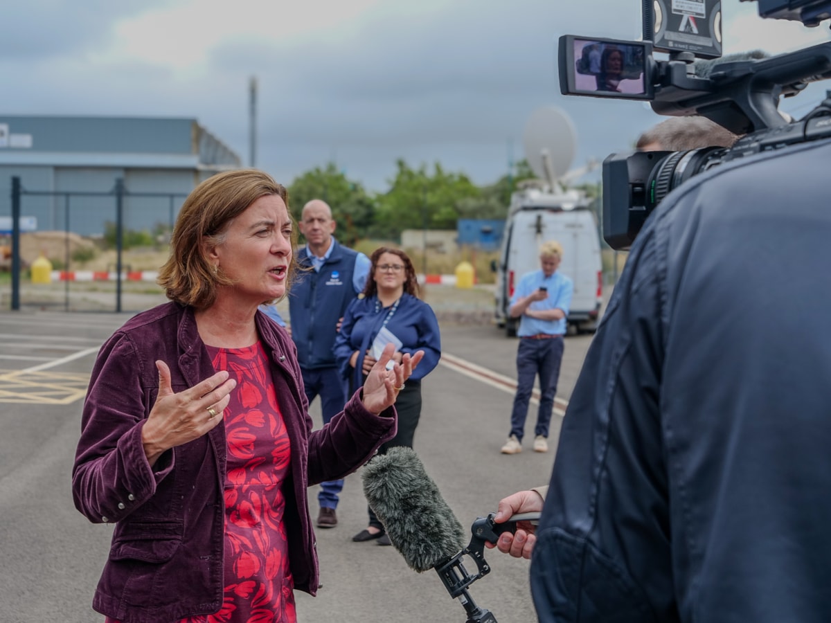 First Minister Eluned Morgan at Pembroke Dock Marine Launch-4