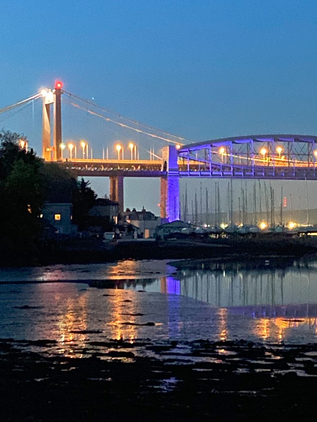 Royal Albert Bridge in blue - 4