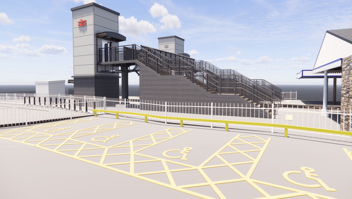 Video: Major accessibility upgrades coming to Tenby Station providing step-free access to both platforms for the first time: Tenby AfA digital mock up
