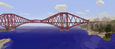 The Forth Rail Bridge recreated in Minecraft, screenshots courtesy of 4J Studios © Mojang and Microsoft