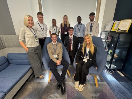 TPE apprentices 2025 with Early Careers Manager Lindsay Penney 
