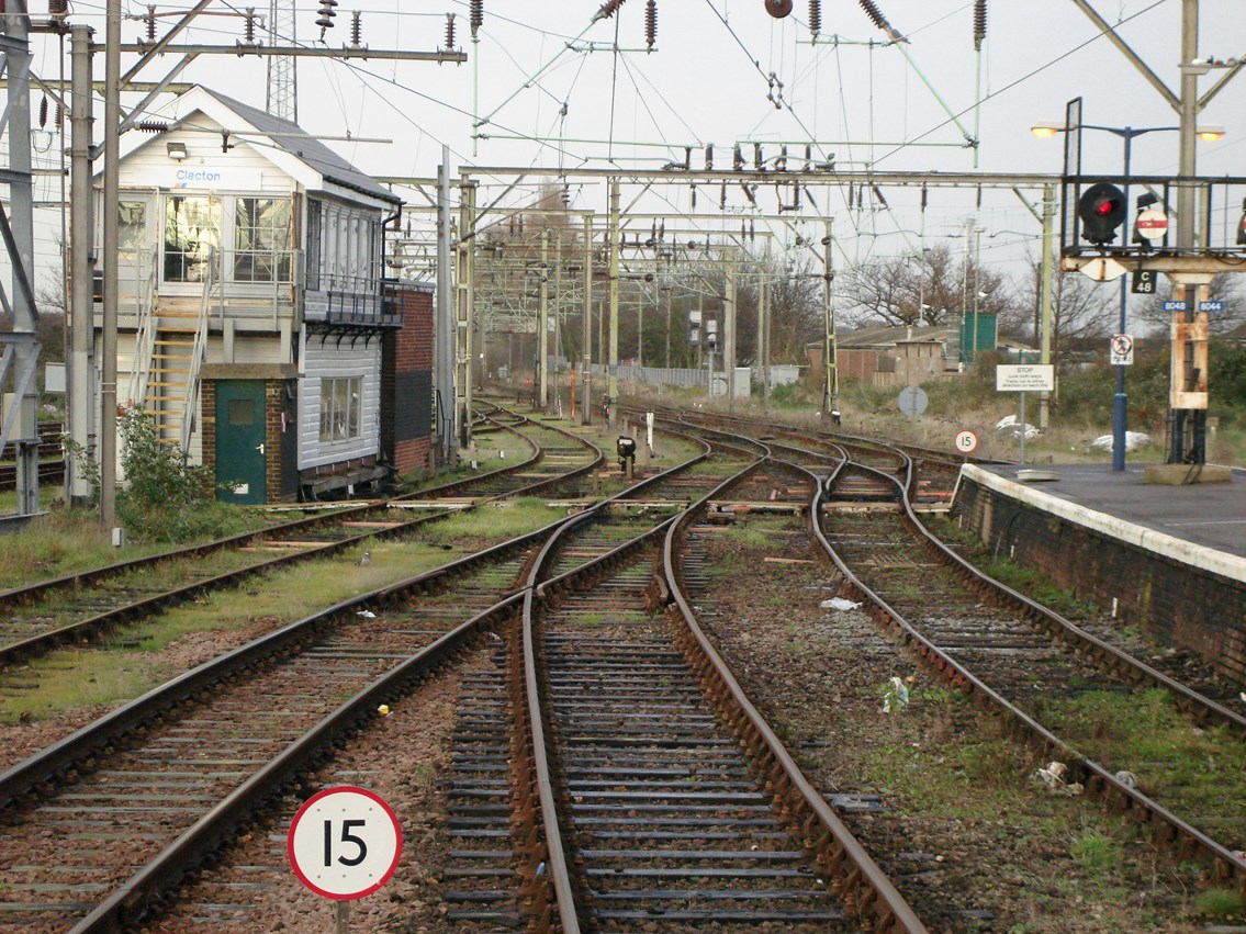 Clacton signal box with points