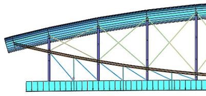 Section of bridge with redundant lower diagonal bracings installed in 1970s