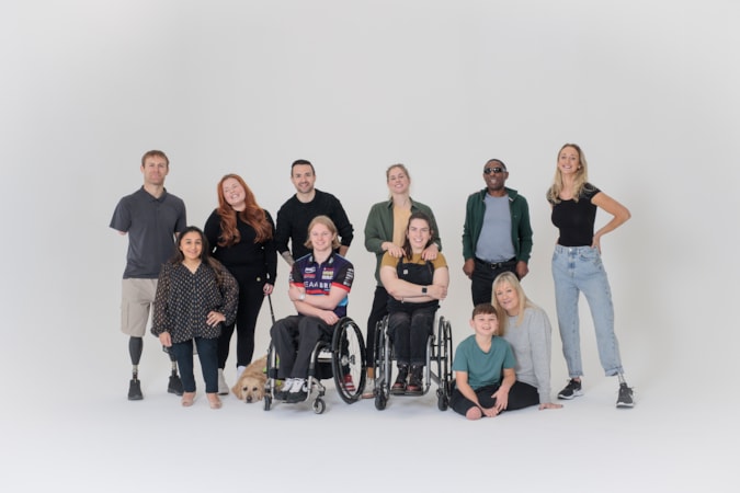 Ambassadors group shot - no car: From left to right: Mark Ormrod, Shani Dhanda, Lucy Edwards, Will Bayley, Noah Cosby, Robyn Love, Laurie Williams, Tony and Paula Hudgell, Darren Harris, and Amy Conroy