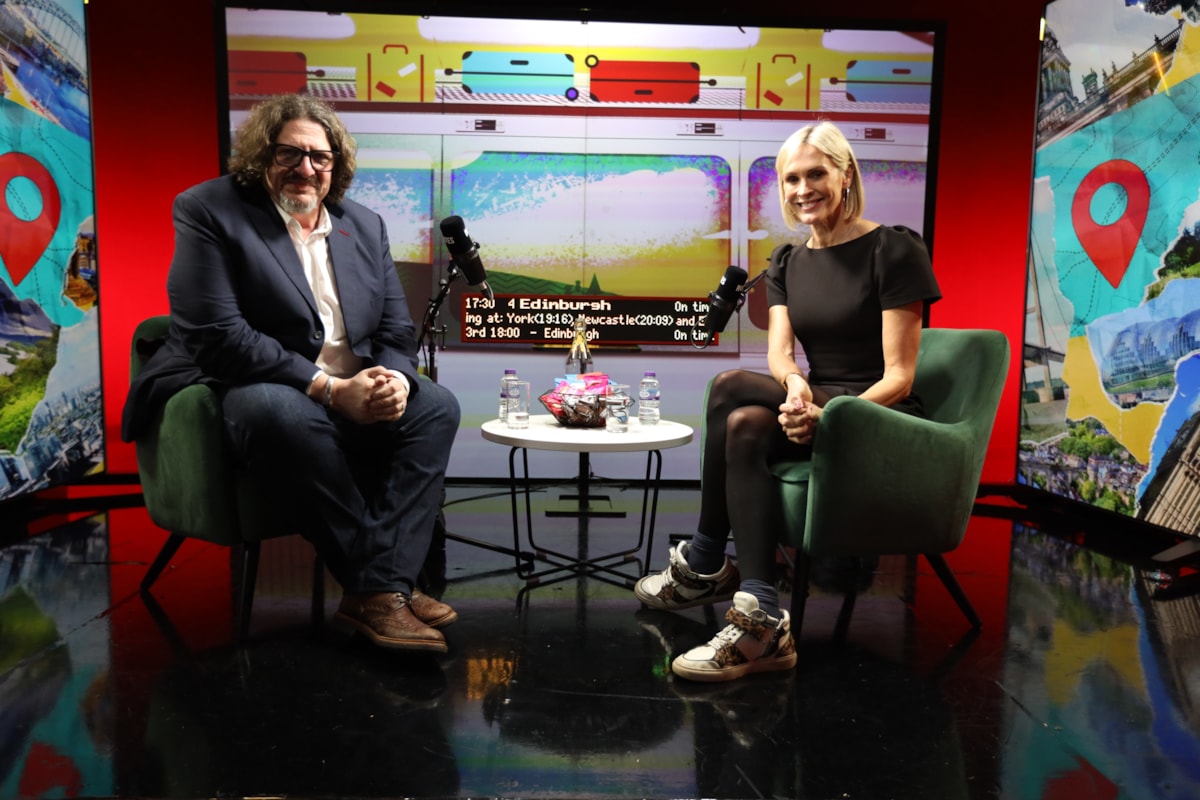Jay Rayner and Jenni Falconer in Routes Studio