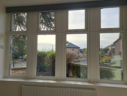 View from a window at the Slyne Road supported living apartments