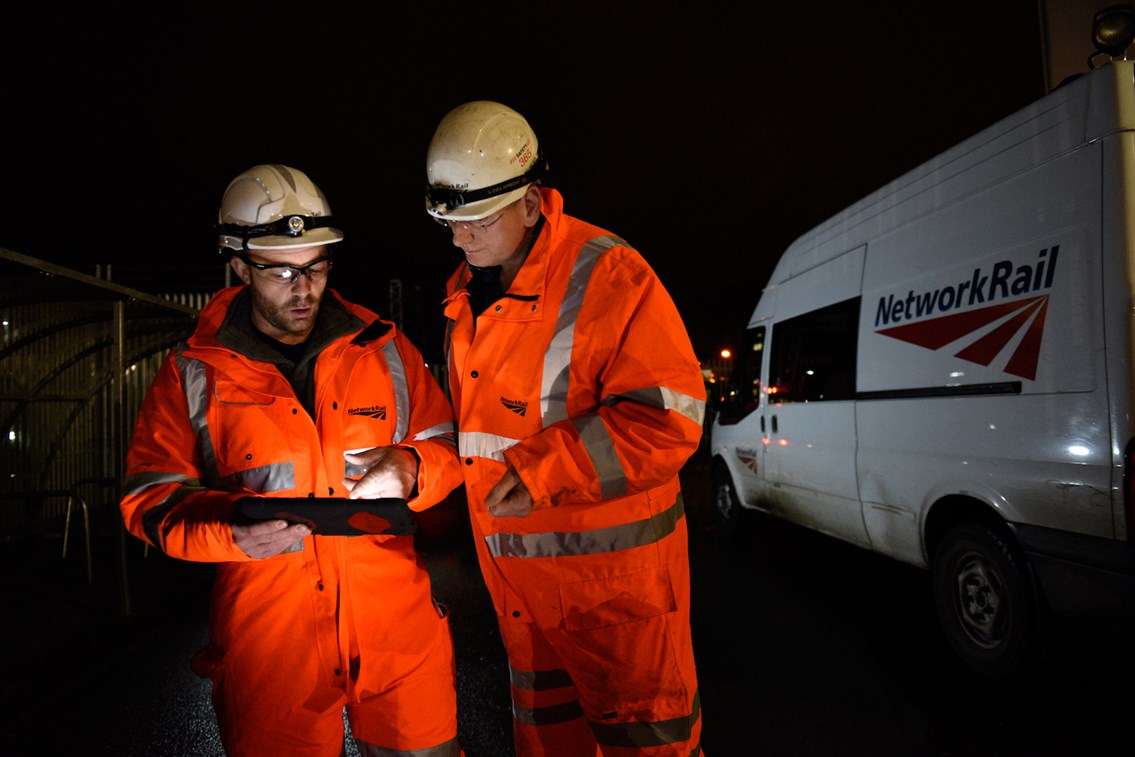 Network Rail track team using iPad 2