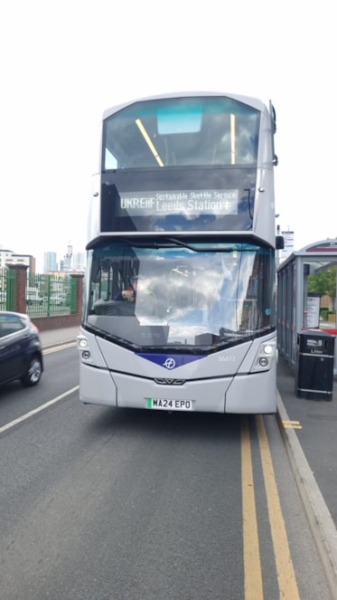 UKREiiF shuttle bus at Black Bull Street