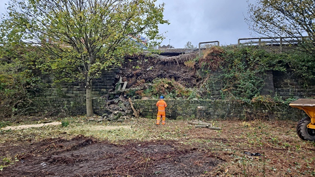 Services to return to normal on Monday after West Yorkshire landslip: Dewsbury landslip update image Thursday, Network Rail