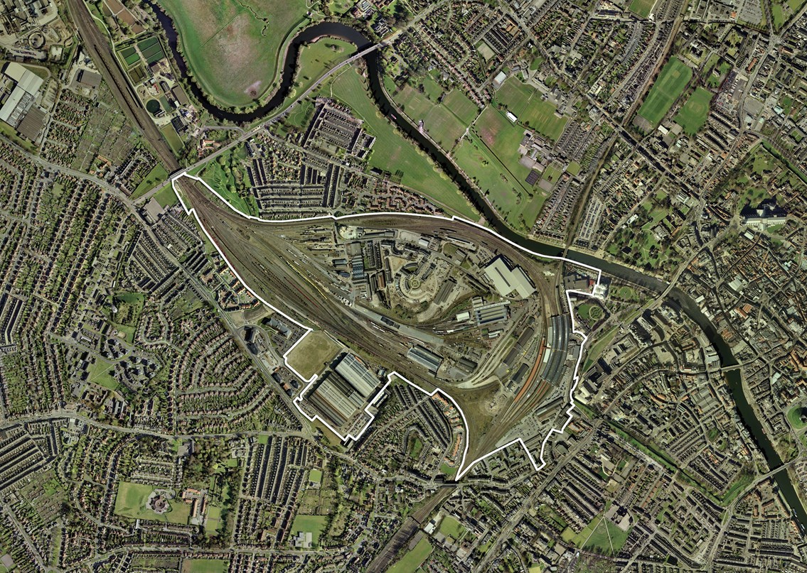 York ariel: Ariel shot of York central site and surrounding area