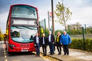 TfL Image - Tom Cunnington, Head of Bus Business Development, TfL; Danny Thorpe, Leader of the Royal Borough of Greenwich; Clive Efford MP; Eliza Nowak, Acting Operating Manager - Dartford Garage, Arriva; Ian Powell, Service Quality Leader, Arriva