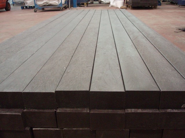 Railway sleepers made from recycled plastic