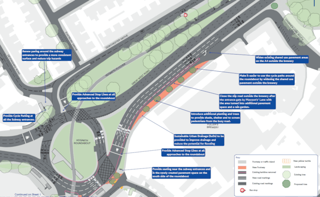 Hogarth roundabout map