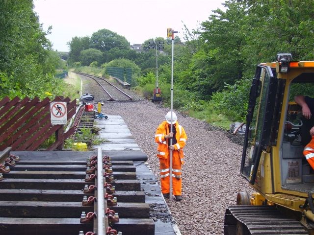 Nelson track renewal: New stone being 'levelled'