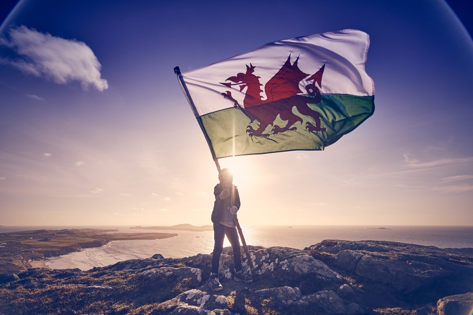 Welsh Glad Baner Cymru Y Ddraig Goch