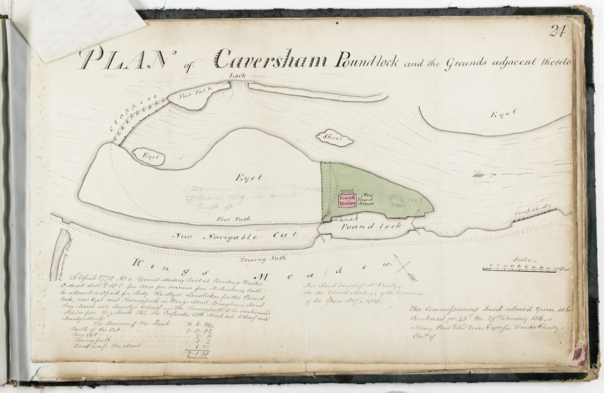 Plan of Caversham pound lock, 1815 - copyright Berkshire Record Office