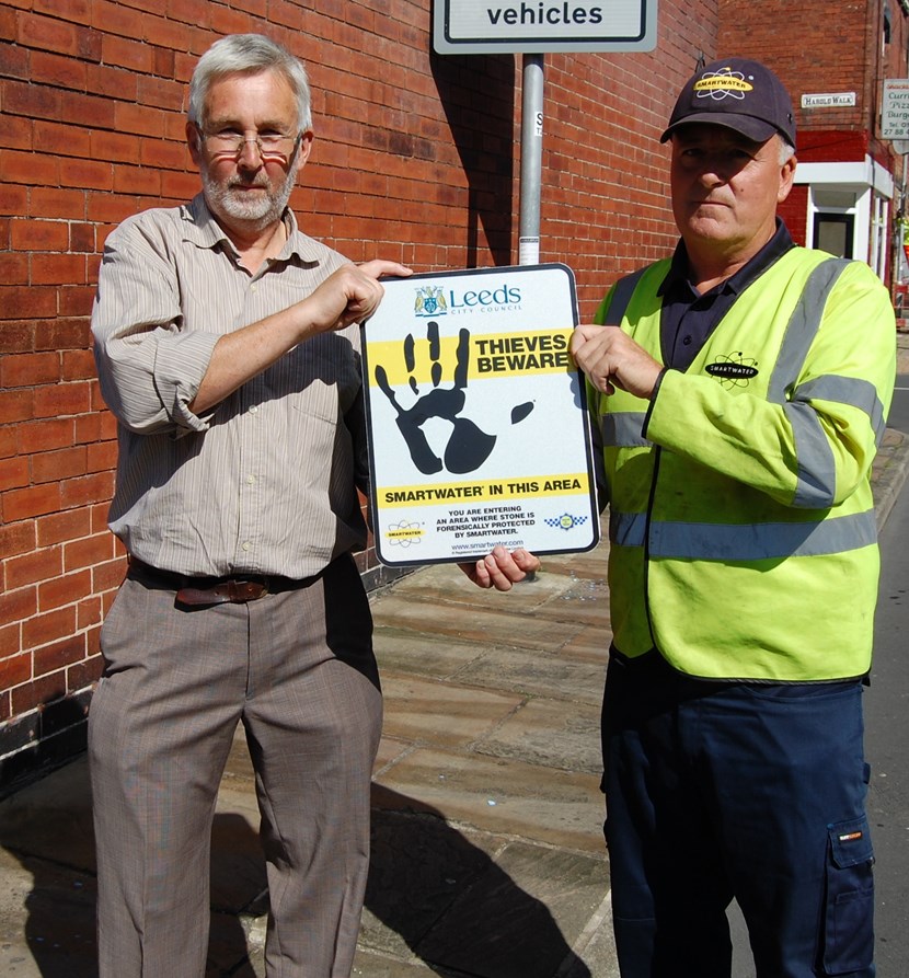 Innovative forensic traceable liquid to join fight against paving stones thefts in Leeds: smartwater1.jpg