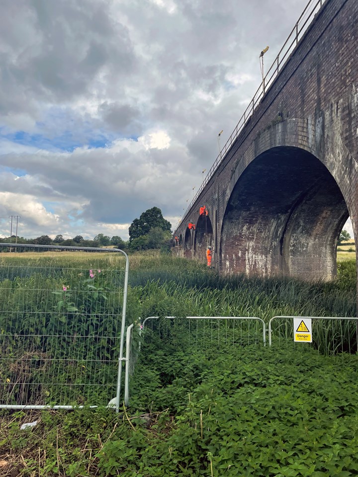 View down length of River Avon viaduct