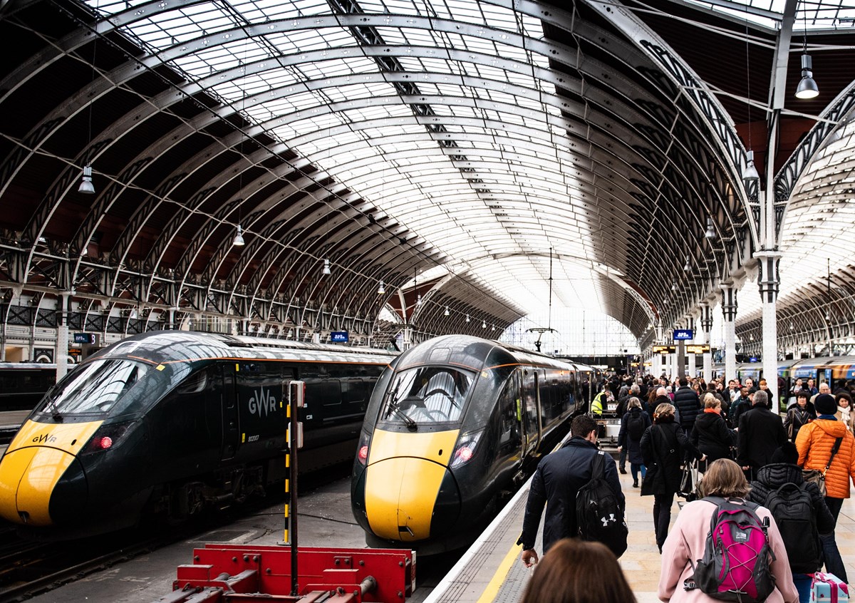 Customers boarding IET at Paddington