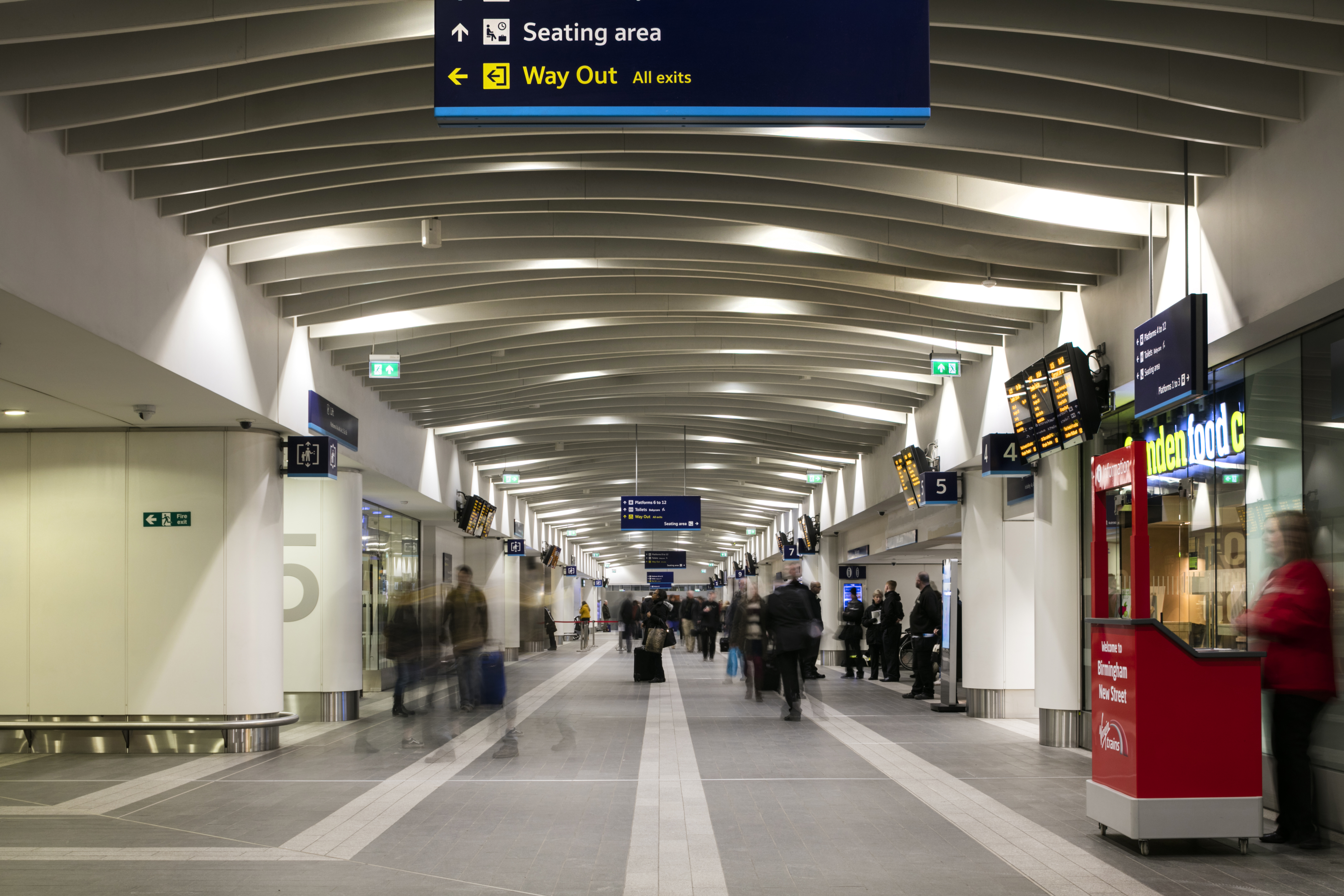 Birmingham New Street concourse and platform entrances