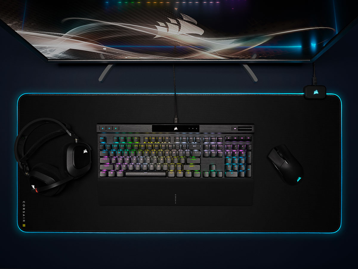 Teclado óptico-mecánico para juegos sin teclado numérico K60 PRO TKL RGB,  interruptor CORSAIR OPX — (NA)