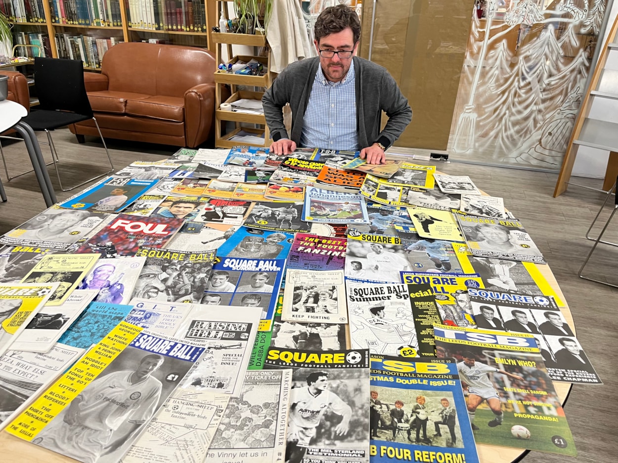 Voice of the Fans zines: Librarian Antony Ramm looks over the collection. The show will include copies of the popular Leeds United fanzine The Square Ball, featuring Elland Road idols including Gordon Strachan and Lucas Radebe, Marching Altogether, founded by Leeds fans to campaign against racism and fascism in football and Bradford City’s City Gent – the longest running football zine in the country.

Exploring the huge and varied impact grassroots self-publishing has had on football fan culture, the exhibition, which is co-produced with British Library, will trace the birth of zines in the 1970s, right through to modern, multimedia content.